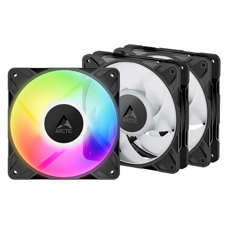 ARCTIC P12 Pro A-RGB, 120mm PWM-laitetuuletinsarja, 3 kpl, musta