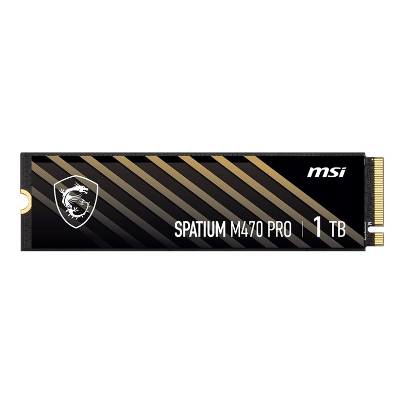MSI 1TB SPATIUM M470 PRO PCIe 4.0 NVMe M.2 SSD-levy, M.2 2280, 6000/4500 MB/s