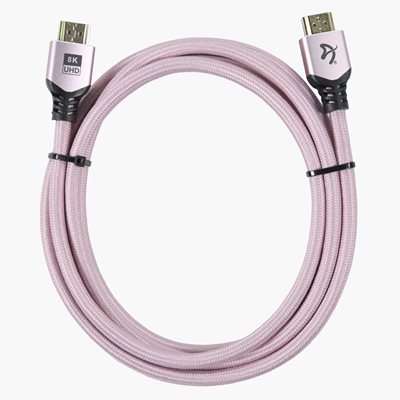 Arozzi HDMI 2.1 -näyttökaapeli, 2m, pinkki