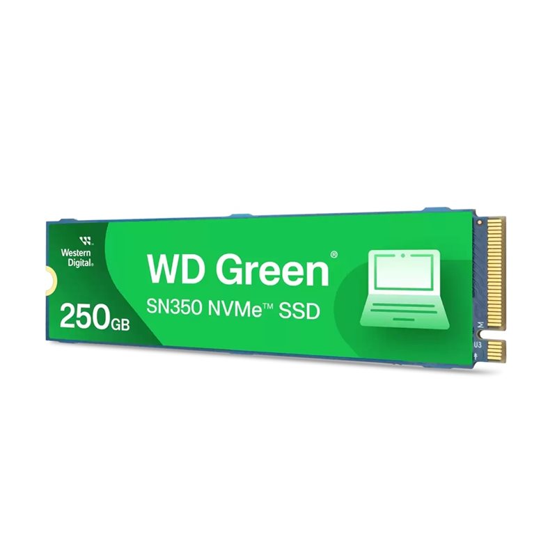 Sandisk 250GB WD Green SN350 NVMe SSD -levy, M.2 2280, PCIe 3.0 x4, 2400/1500 MB/s