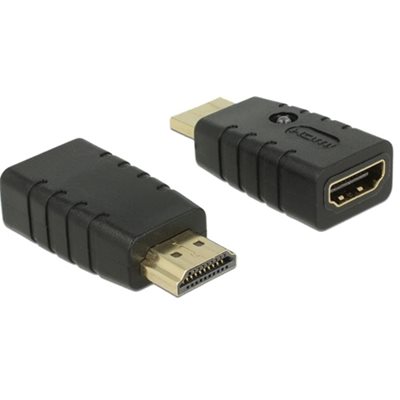 DeLock (Outlet) Adapteri HDMI-A uros - HDMI-A naaras, EDID Emulator, 3840x2160 60Hz, musta