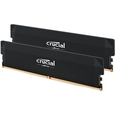 Crucial 64GB (2 x 32GB) Pro - OC Gaming Memory, DDR5 6400MHz, CL40, 1.35V, musta