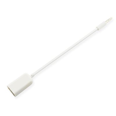 MicroConnect 3,5mm -> USB-A naaras -adapterikaapeli, 20cm, valkoinen