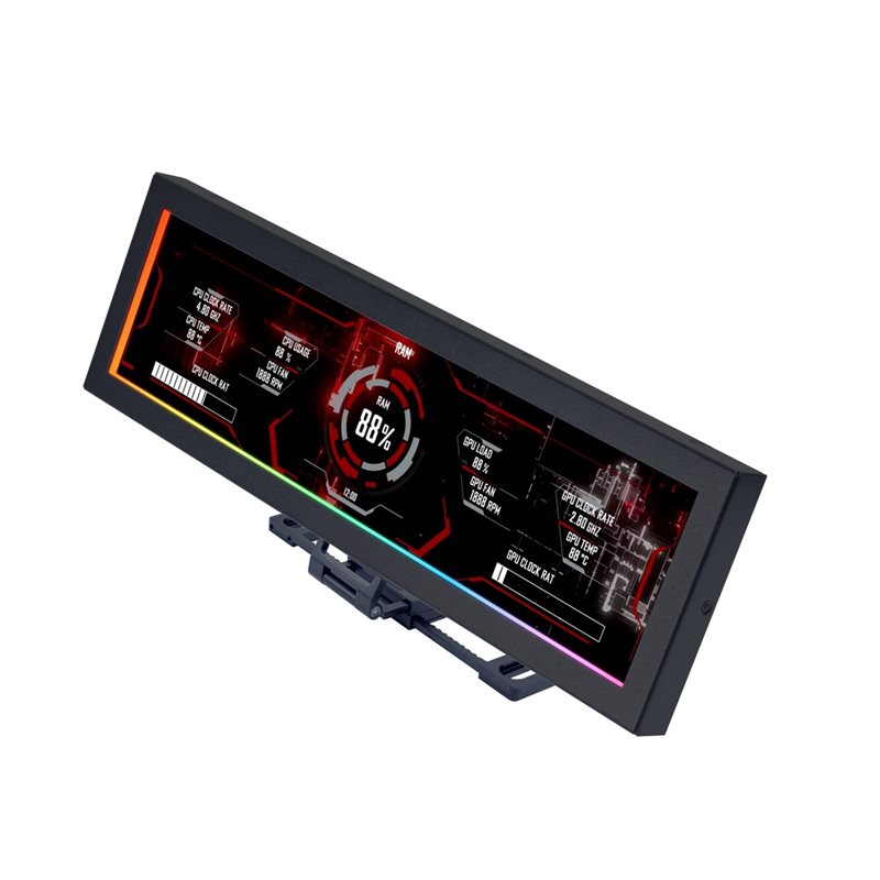 Lian Li 8,8" Universal Screen, LCD-näyttö, musta