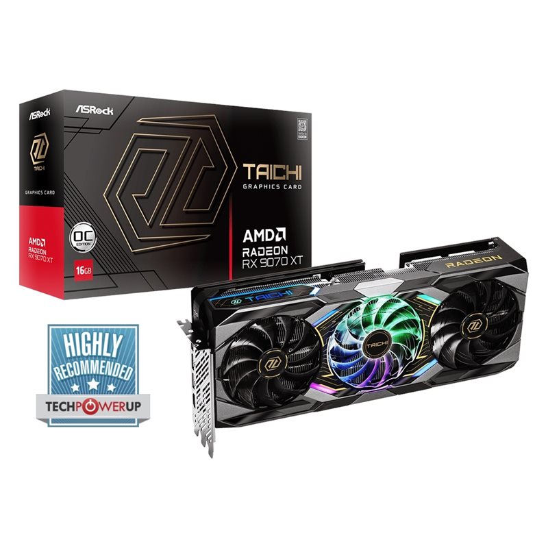 ASRock (Outlet) Radeon RX 9070 XT Taichi OC -näytönohjain, 16GB GDDR6