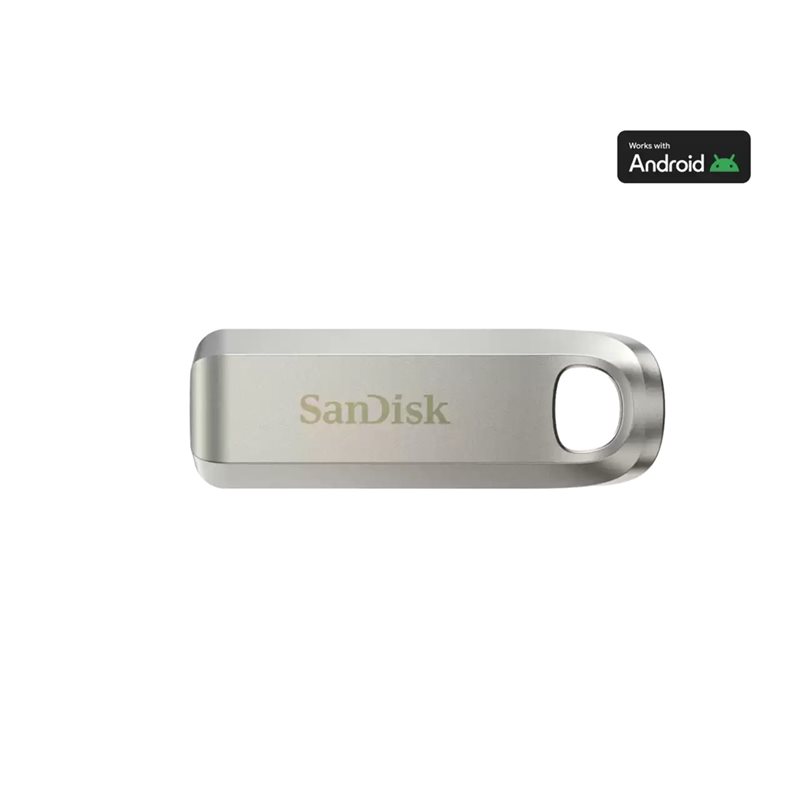 Sandisk 256GB Ultra Luxe, 3.2 Gen1 USB-C -muistitikku, 400 MB/s, hopea