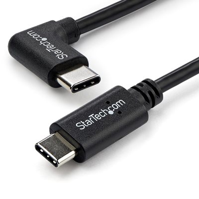 StarTech.com 2.0 USB-C -kaapeli, kulmalla, PD 60W, 1m, musta