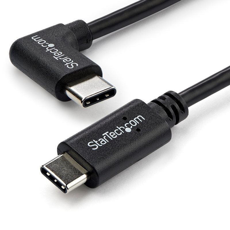 StarTech.com 2.0 USB-C -kaapeli, kulmalla, PD 60W, 1m, musta