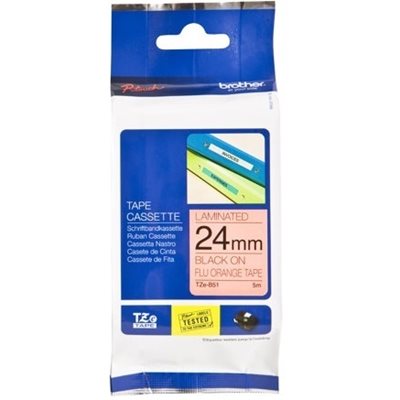 Brother TZB51 24 BLACK ON ORANGE