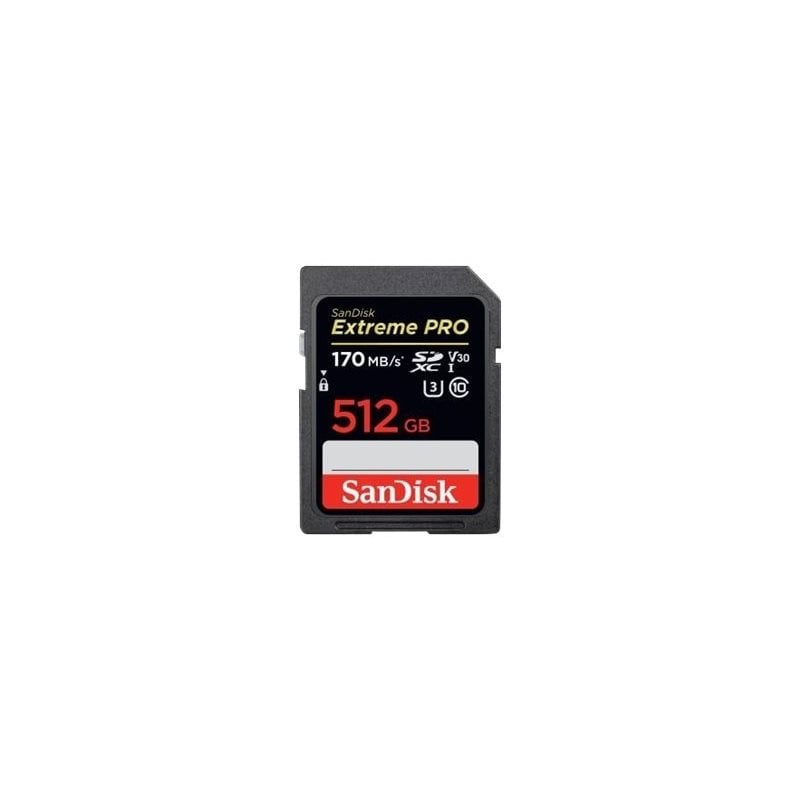 Sandisk 512GB Extreme Pro SDXC -muistikortti, UHS-I U3, 170/90 MB/s