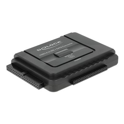 DeLock 3.2 Gen1 USB -> SATA 6 Gb/s / IDE 40-pin / IDE 44-pin -adapteri, musta