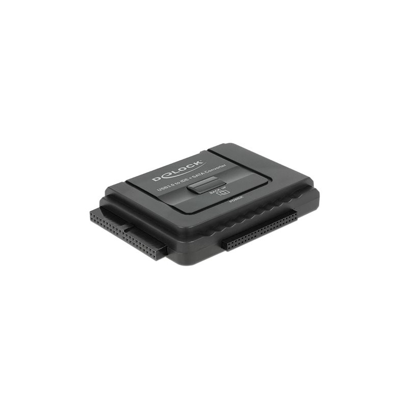 DeLock USB 3.0 -> SATA 6 Gb/s / IDE 40-pin / IDE 44-pin -muunnin, musta