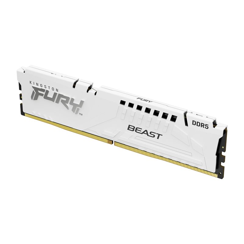 Kingston 16GB (1 x 16GB) FURY Beast White, DDR5 6000MHz, CL36, 1.35V, valkoinen