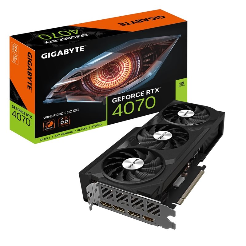 Gigabyte GeForce RTX 4070 WINDFORCE OC -näytönohjain, 12GB GDDR6X
