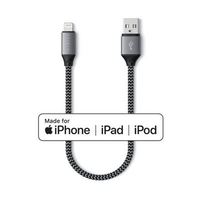 Satechi Lightning - USB-A -kaapeli, MFI, 0,25m, gunmetal