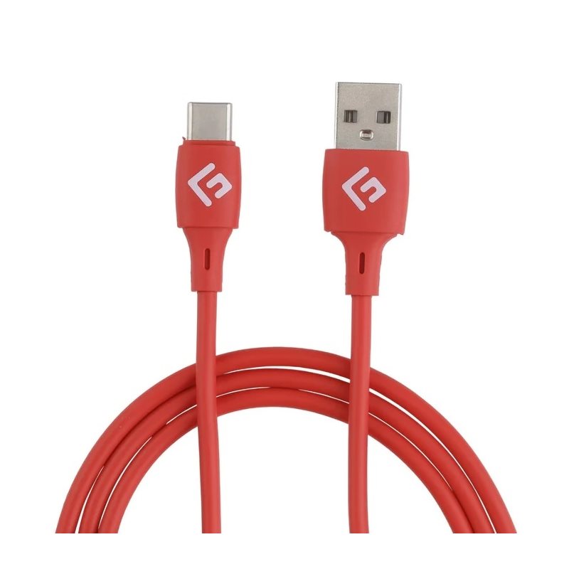 FLOATING GRIP Soft Silicon USB-C/USB-A -kaapeli, 0,5m, punainen