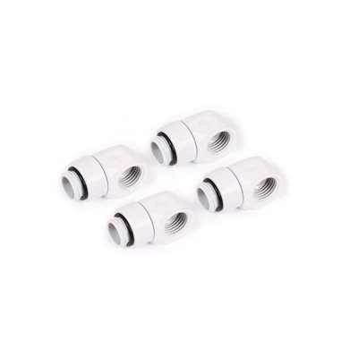 Alphacool Eiszapfen L-connector -adapterisarja, kierrettävä, G1/4, 4 kpl, valkoinen