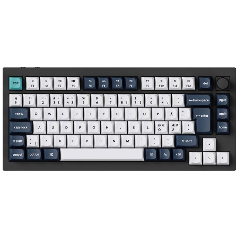 Keychron Q1 Max, langaton mekaaninen näppäimistö, 75%, Gateron Jupiter Brown, Carbon Black