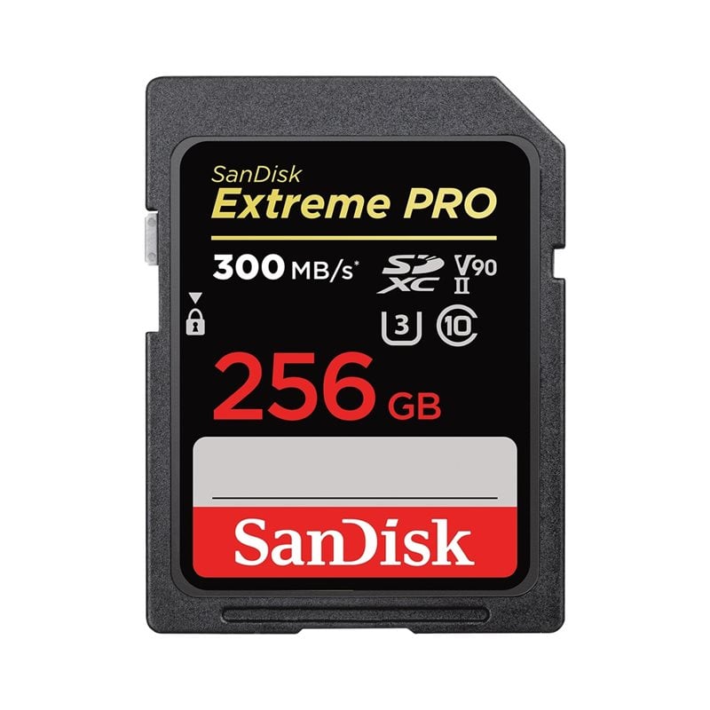 Sandisk 256GB Extreme PRO, SDXC -muistikortti, UHS-II V90 U3, 300/260 MB/s