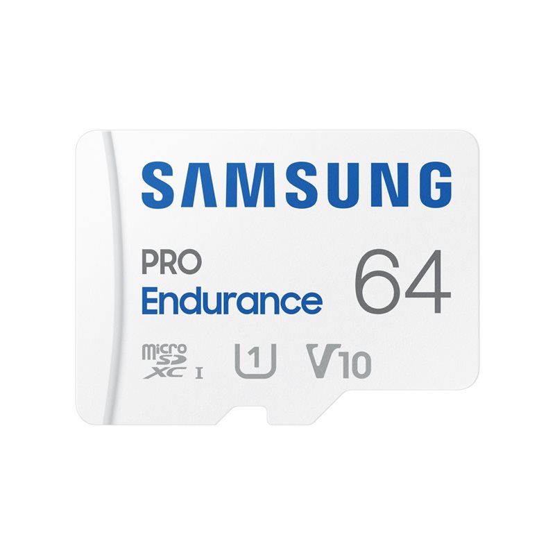 Samsung 64GB PRO Endurance, microSDXC -muistikortti, UHS-I V10 U1, 100/30 MB/s, SD-adapterilla