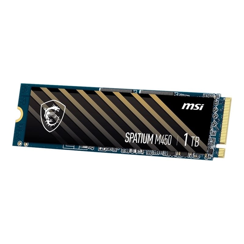 MSI 1TB SPATIUM M450 V1 PCIe 4.0 NVMe M.2 SSD-levy, M.2 2280, 3400/2400 MB/s