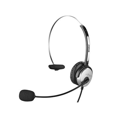 Sandberg USB-A Mono Headset Saver, musta/hopea