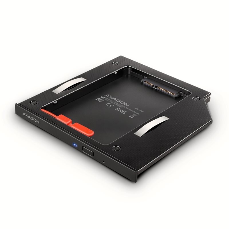 AXAGON (Outlet) 2.5" SSD/HDD -adapteri optisen aseman paikkaan, 9,5mm, LED