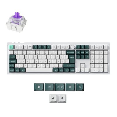 Keychron Q6 HE, langaton mekaaninen näppäimistö, Gateron Double-Rail Magnetic Nebula, Shell White