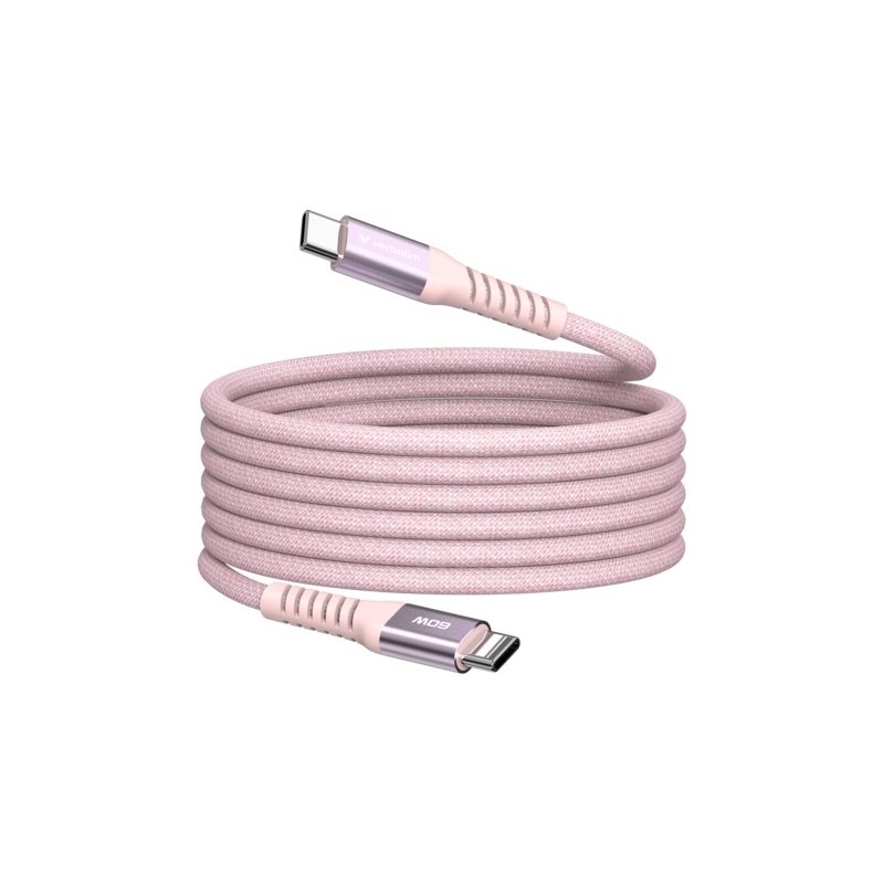 Verbatim 2.0 USB-C -kaapeli, magneettinen, PD3.0 60W, 1,2m, pinkki