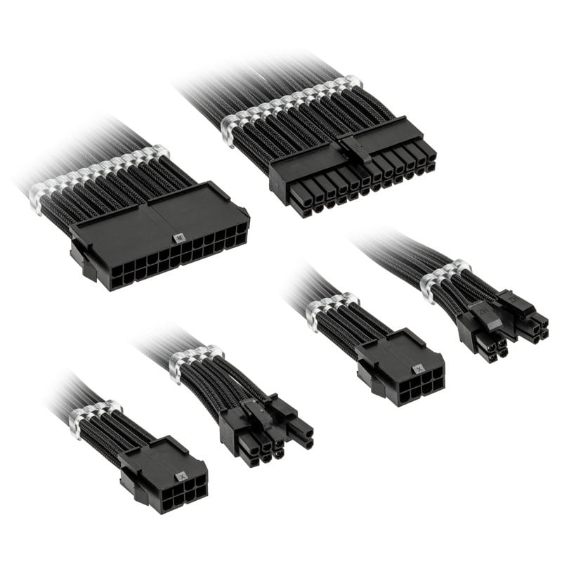 Kolink (Outlet) Core Standard Braided Cable Extension Kit - Jet Black, musta