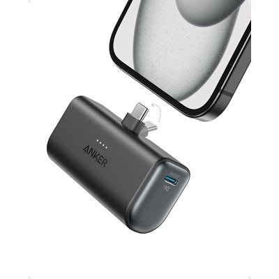 Anker 5000 mAh Nano Power Bank, varavirtalähde, 2x USB-C, musta
