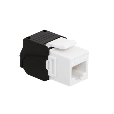 Logilink Suojaamaton UTP Cat6A Keystone-liitin, työkaluton, musta/valkoinen