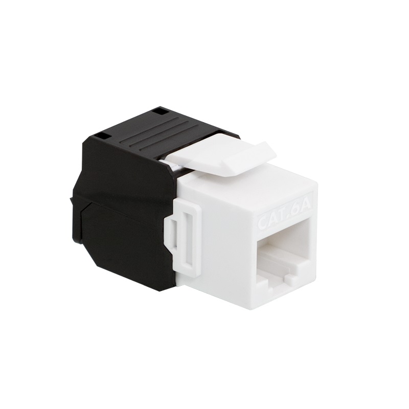 Logilink Suojaamaton UTP Cat6A Keystone-liitin, työkaluton, musta/valkoinen