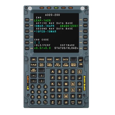 MOZA Racing MA3F Flight Computer Display -lennonhallintatietokoneen näyttö (Airbus A320 MCDU), sininen