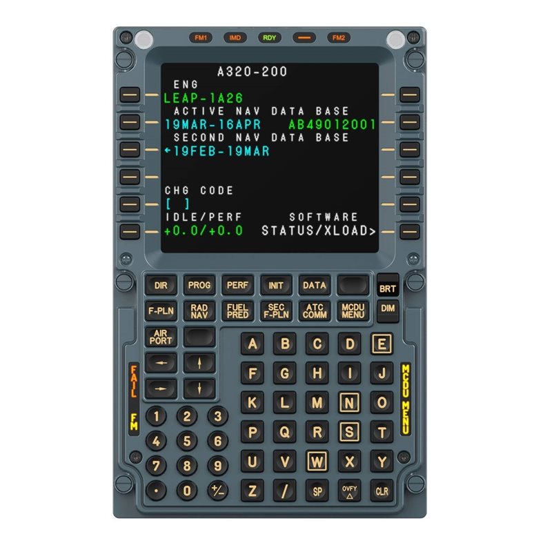 MOZA Racing MA3F Flight Computer Display -lennonhallintatietokoneen näyttö (Airbus A320 MCDU), sininen