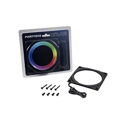 Phanteks Halos RGB LED Fan Frame, tuuletinrunko, 140mm, musta