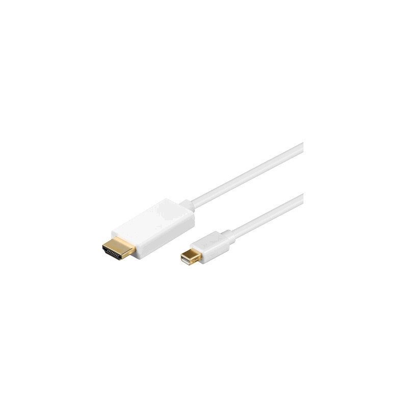 MicroConnect Mini DisplayPort -> HDMI, uros -> uros, 2m, valkoinen