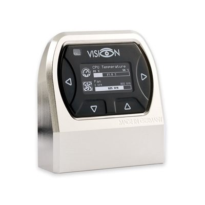 Aqua Computer VISION Touch tablet top unit -pöytäyksikkö, USB, matta nikkelöity