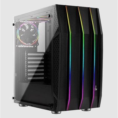 Aerocool Klaw, ikkunallinen ATX-miditornikotelo, musta