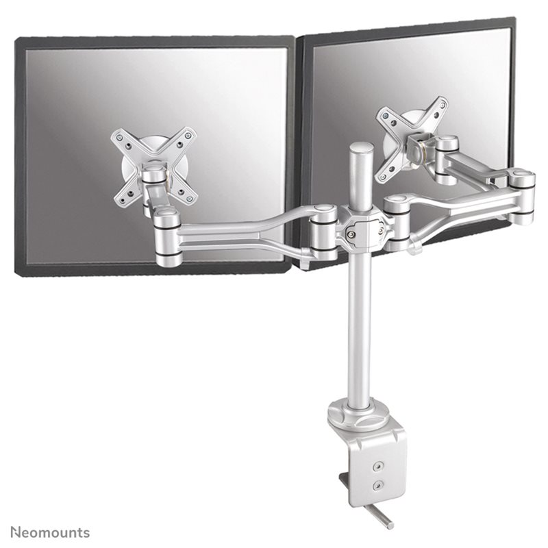 Neomounts by Newstar FPMA-D1030D monitor desk mount, pöytäteline kahdelle monitorille, hopea