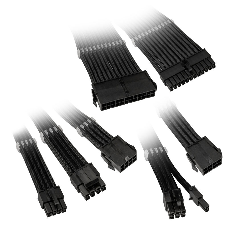 Kolink Core Adept Braided Cable Extension Kit - Black, jatkokaapelisarja
