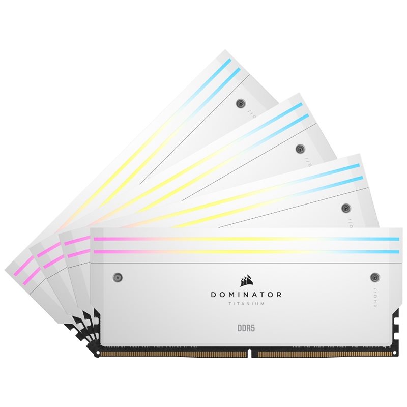 Corsair 64GB (4 x 16GB) Dominator Titanium, DDR5 6000MHz, CL36, 1.35V, valkoinen