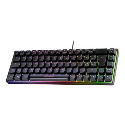 Deltaco Gaming DK240 -pelinäppäimistö, 60%, kalvokytkimet, musta/läpikuultava