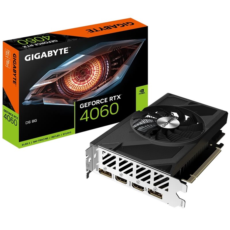 Gigabyte GeForce RTX 4060 D6 -näytönohjain, 8GB GDDR6