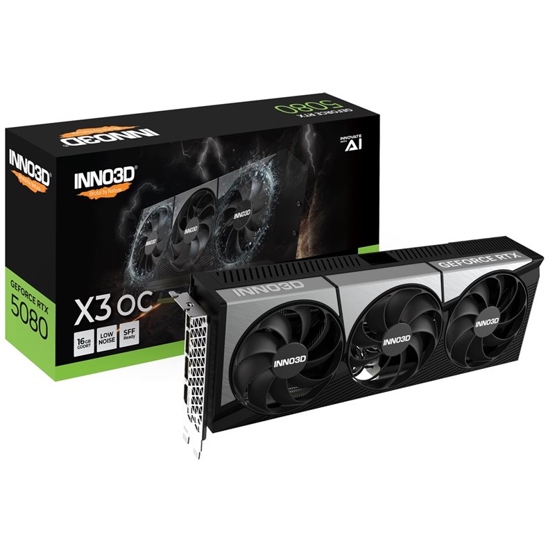 INNO3D GeForce RTX 5080 X3 OC -näytönohjain, 16GB GDDR7