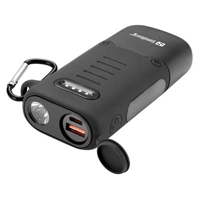 Sandberg 10 000 mAh Survivor Powerbank, USB-C PD 30W, USB-A 22,5W, musta