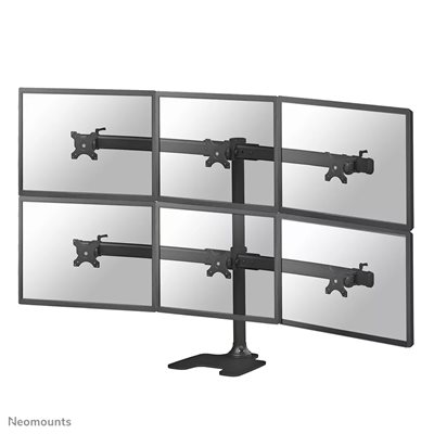 Neomounts 10-27" x6 Monitor Desk Mount, näyttövarsi/jalusta pöydälle kuudelle näytölle, musta