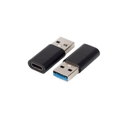 MicroConnect 3.2 Gen2 USB-A uros -> USB-C naaras -adapteri, 10Gbps, musta