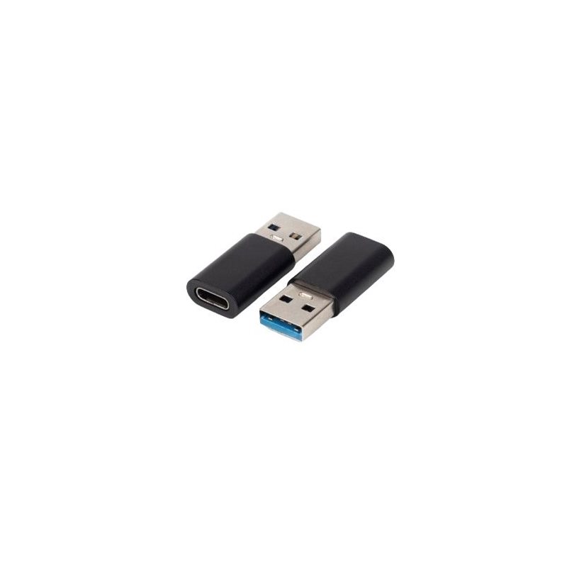MicroConnect 3.2 Gen2 USB-A uros -> USB-C naaras -adapteri, 10Gbps, musta