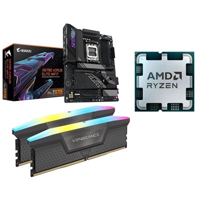 Gigabyte X870E AORUS ELITE WIFI7 + Ryzen 9 7950X + 96GB DDR5 6000MHz -tuotepaketti